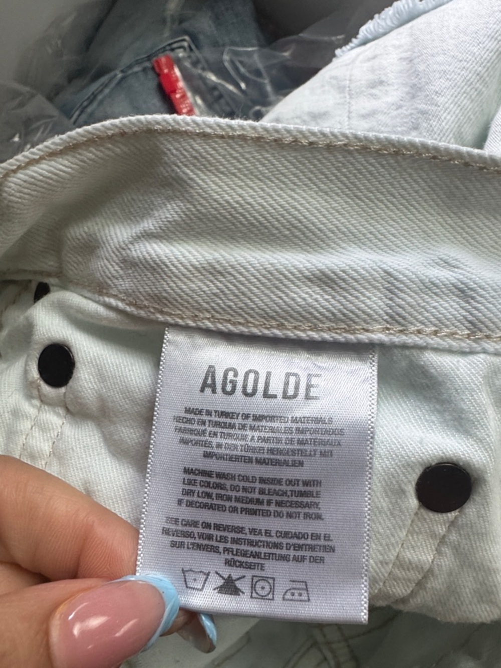 Agolde light blue denim Jean Shorts for Women - Picture 10 of 11